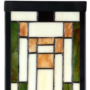 LumiLamp 5LL-6363 Tiffany nástěnné svítidlo béžovo-zelené 14x16x40cm E27 Skleněné kovové