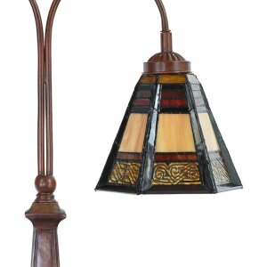 LumiLamp 5LL-6366 Stolní lampa Tiffany z hnědého skla 48x19x64 cm E27