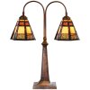 LumiLamp 5LL-6366 Stolní lampa Tiffany z hnědého skla 48x19x64 cm E27