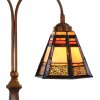 LumiLamp 5LL-6366 Stolní lampa Tiffany z hnědého skla 48x19x64 cm E27