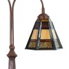 LumiLamp 5LL-6366 Stolní lampa Tiffany z hnědého skla 48x19x64 cm E27