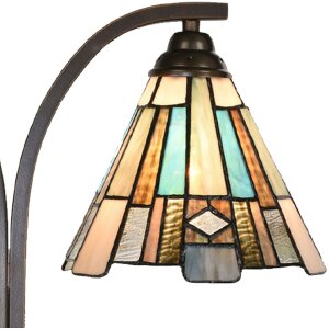 LumiLamp 5LL-6368 Tiffany stolní lampa hnědá modrá 48x19x57cm E27 2x60W