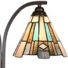 LumiLamp 5LL-6368 Tiffany stolní lampa hnědá modrá 48x19x57cm E27 2x60W
