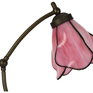 LumiLamp 5LL-6369 Tiffany stolní lampa růžovo-hnědá 26x19x50cm E14