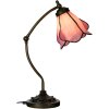 LumiLamp 5LL-6369 Tiffany stolní lampa růžovo-hnědá 26x19x50cm E14