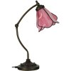 LumiLamp 5LL-6369 Tiffany stolní lampa růžovo-hnědá 26x19x50cm E14