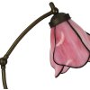 LumiLamp 5LL-6369 Tiffany stolní lampa růžovo-hnědá 26x19x50cm E14