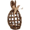 Clayre & Eef dekorační ratanový králík přírodní hnědý 16x16x31 cm venkovský styl