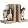 Clayre & Eef Sada zarážek na knihy Cows Country Style Brown Black 2-dílná Polyresin