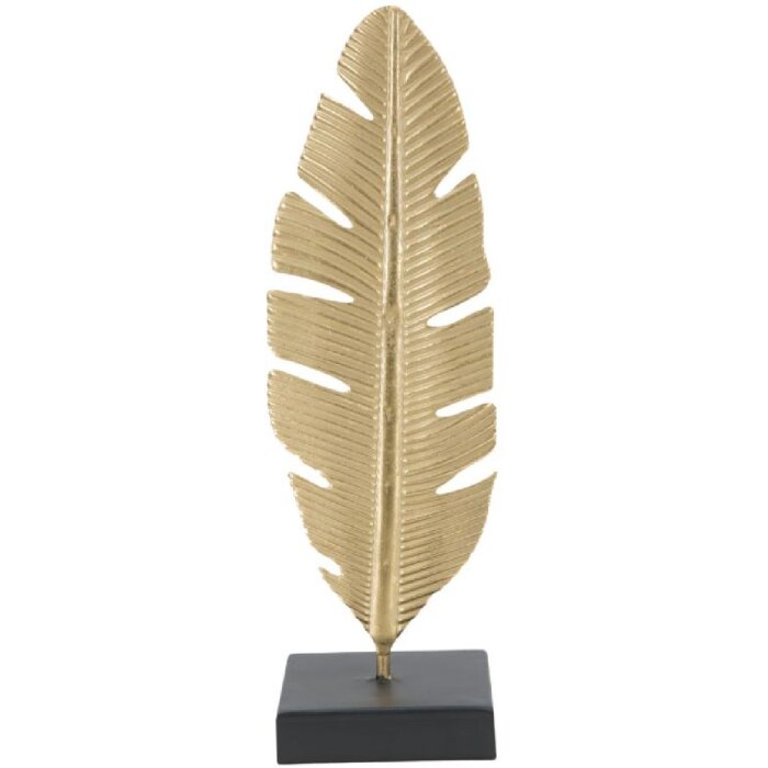 Mauro Ferretti dekorativní plastika Leaf Glam Gold Black 10x10x34 cm