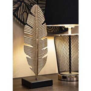 Mauro Ferretti dekorativní plastika Leaf Glam Gold Black 10x10x34 cm