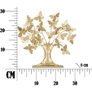 Mauro Ferretti dekorace strom života s motýly 31x8x30 cm zlatá barva