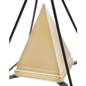 Mauro Ferretti socha pyramida s kovovým rámem 15x15x21 cm zlato-černá