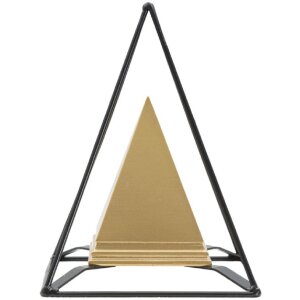 Mauro Ferretti socha pyramida s kovovým rámem 15x15x21 cm zlato-černá