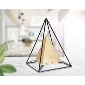 Mauro Ferretti socha pyramida s kovovým rámem 15x15x21 cm zlato-černá