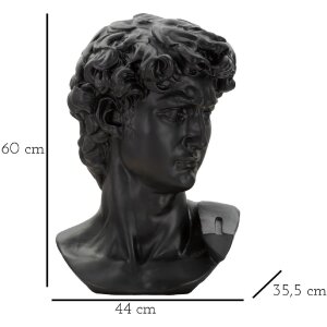 Mauro Ferretti Busta Velká černá hlava 44x35,5x60 cm černá