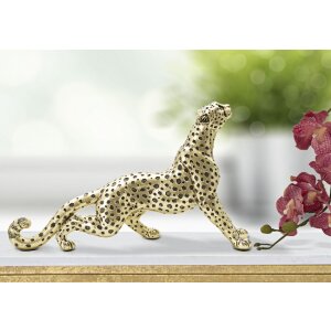 Mauro Ferretti leopardí figurka 33x7,7x19,5 cm zlatá černá