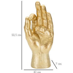 Mauro Ferretti ruční plastika Ok Hand 10x7x22,5 cm zlatá