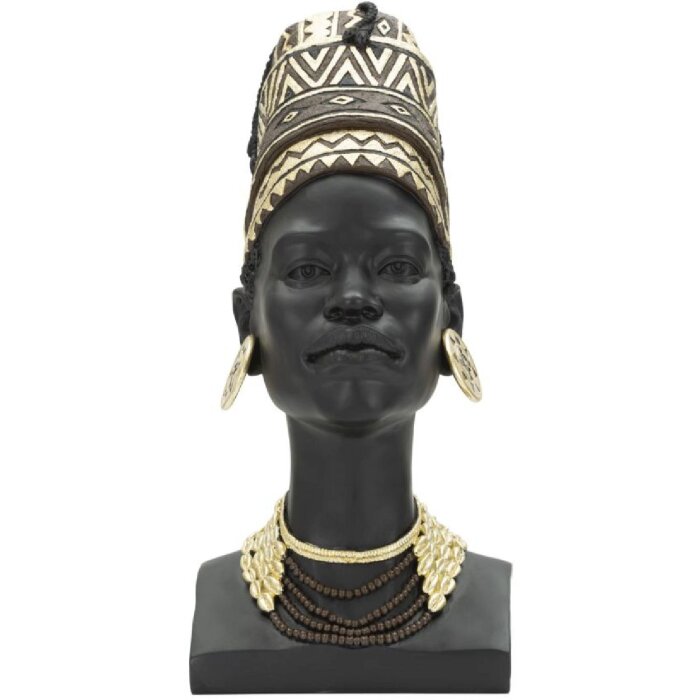 Mauro Ferretti Bust Massai Woman Cup 21,5x27,5x45 cm černá