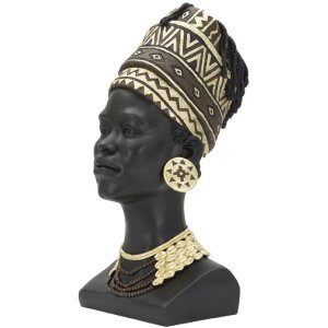 Mauro Ferretti Bust Massai Woman Cup 21,5x27,5x45 cm černá