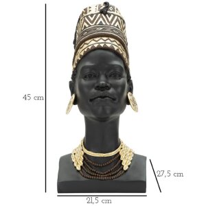 Mauro Ferretti Bust Massai Woman Cup 21,5x27,5x45 cm černá