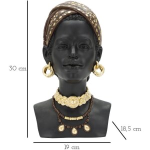Mauro Ferretti Busta Massai Woman 19x18,5x30 cm černá