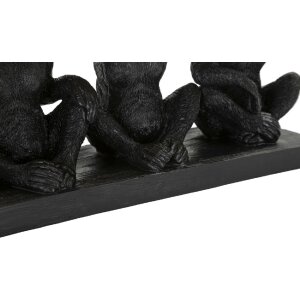 Mauro Ferretti dekorativní figurka opičí trio s listovou miskou 43x15,7x20 cm černé zlato