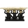 Mauro Ferretti dekorativní figurka opičí trio s listovou miskou 43x15,7x20 cm černé zlato
