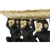 Mauro Ferretti dekorativní figurka opičí trio s listovou miskou 43x15,7x20 cm černé zlato