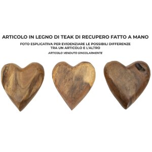 Mauro Ferretti dekorativní teakové srdce 16x14x4,5 cm hnědé