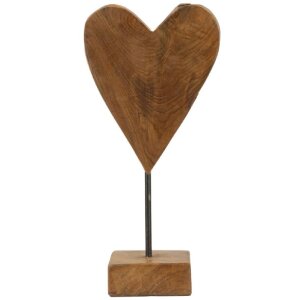 Mauro Ferretti socha srdce teak 15x10x35 cm hnědá