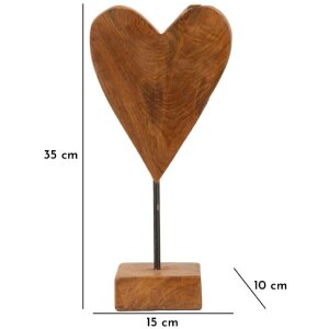 Mauro Ferretti socha srdce teak 15x10x35 cm hnědá