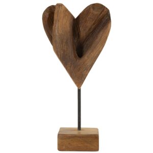 Mauro Ferretti socha srdce teak 15x10x35 cm hnědá