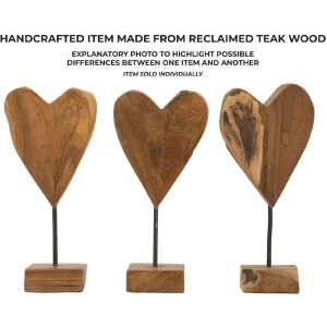 Mauro Ferretti socha srdce teak 15x10x35 cm hnědá