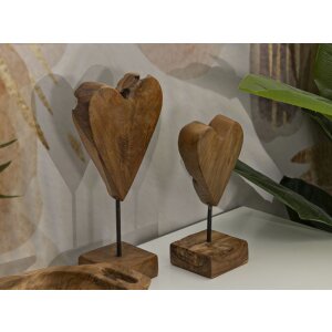 Mauro Ferretti socha srdce teak 15x10x35 cm hnědá