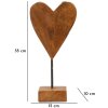 Mauro Ferretti socha srdce teak 15x10x35 cm hnědá