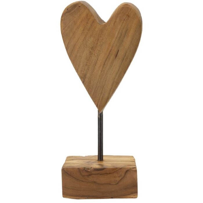 Mauro Ferretti socha srdce teak 10x10x25 cm hnědá