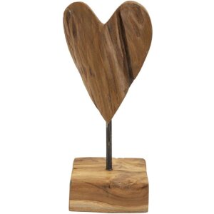 Mauro Ferretti socha srdce teak 10x10x25 cm hnědá