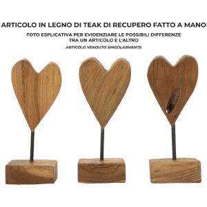 Mauro Ferretti socha srdce teak 10x10x25 cm hnědá