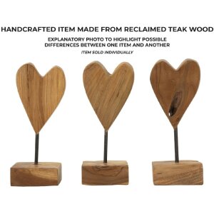 Mauro Ferretti socha srdce teak 10x10x25 cm hnědá