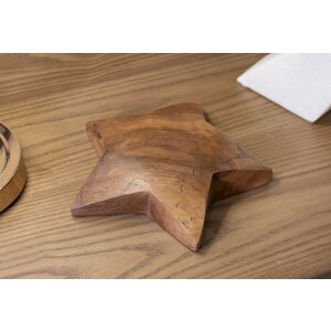 Mauro Ferretti dekorativní hvězda teak Ø19x5 cm hnědá