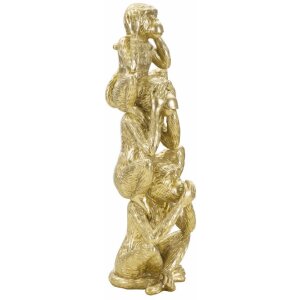 Mauro Ferretti dekorativní figurka opice věž Ø10,5x30 cm lesklá zlatá