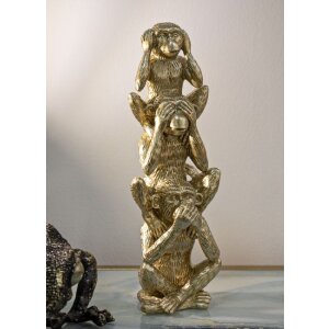 Mauro Ferretti dekorativní figurka opice věž Ø10,5x30 cm lesklá zlatá