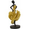 Mauro Ferretti figurka tanečnice 16,5x15x36 cm černá zlatá lesklá