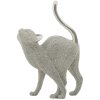 Dekorativní figurka Mauro Ferretti Kočka Sparky 17,5x9x26 cm stříbrná
