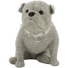 Mauro Ferretti Dekorativní figurka buldočka Sparky 17x11x14 cm stříbrná