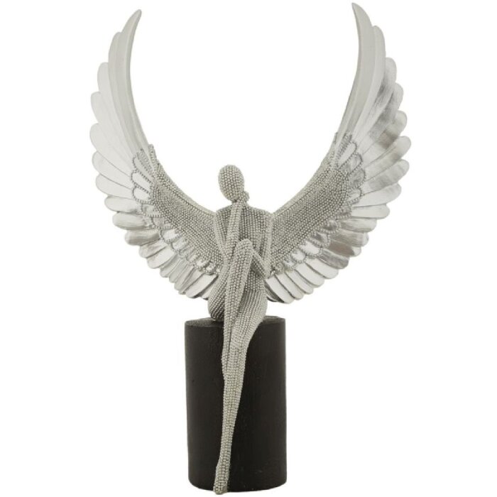 Mauro Ferretti dekorativní figurka anděl Sparky 24x8x34 cm stříbrná černá