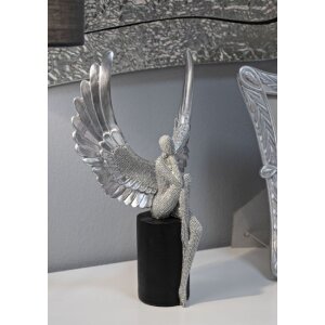 Mauro Ferretti dekorativní figurka anděl Sparky 24x8x34 cm stříbrná černá