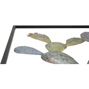 Mauro Ferretti nástěnná dekorace kaktusový rám 50x1,3x50 cm zelená světle modrá