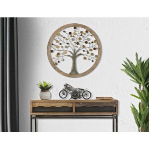 Mauro Ferretti nástěnný panel strom života Ø61x1,8 cm zlatý přírodní